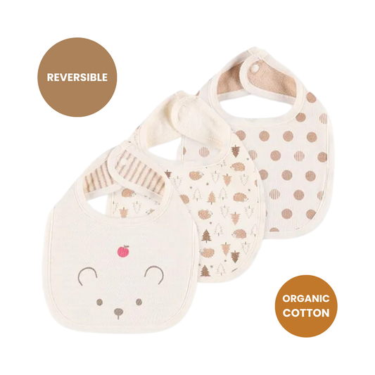 Organic Cotton Reversible Bibs (3-Piece Set)