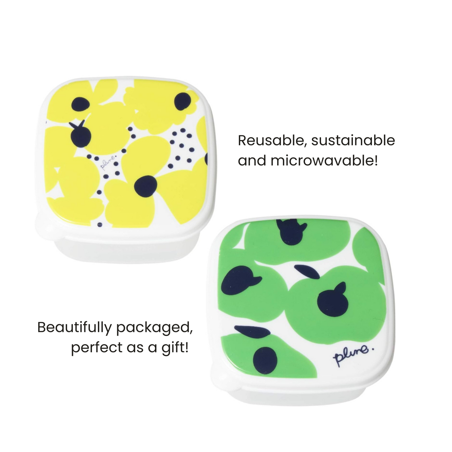 Illustrated Microwavable Containers Gift Set (3-Piece)