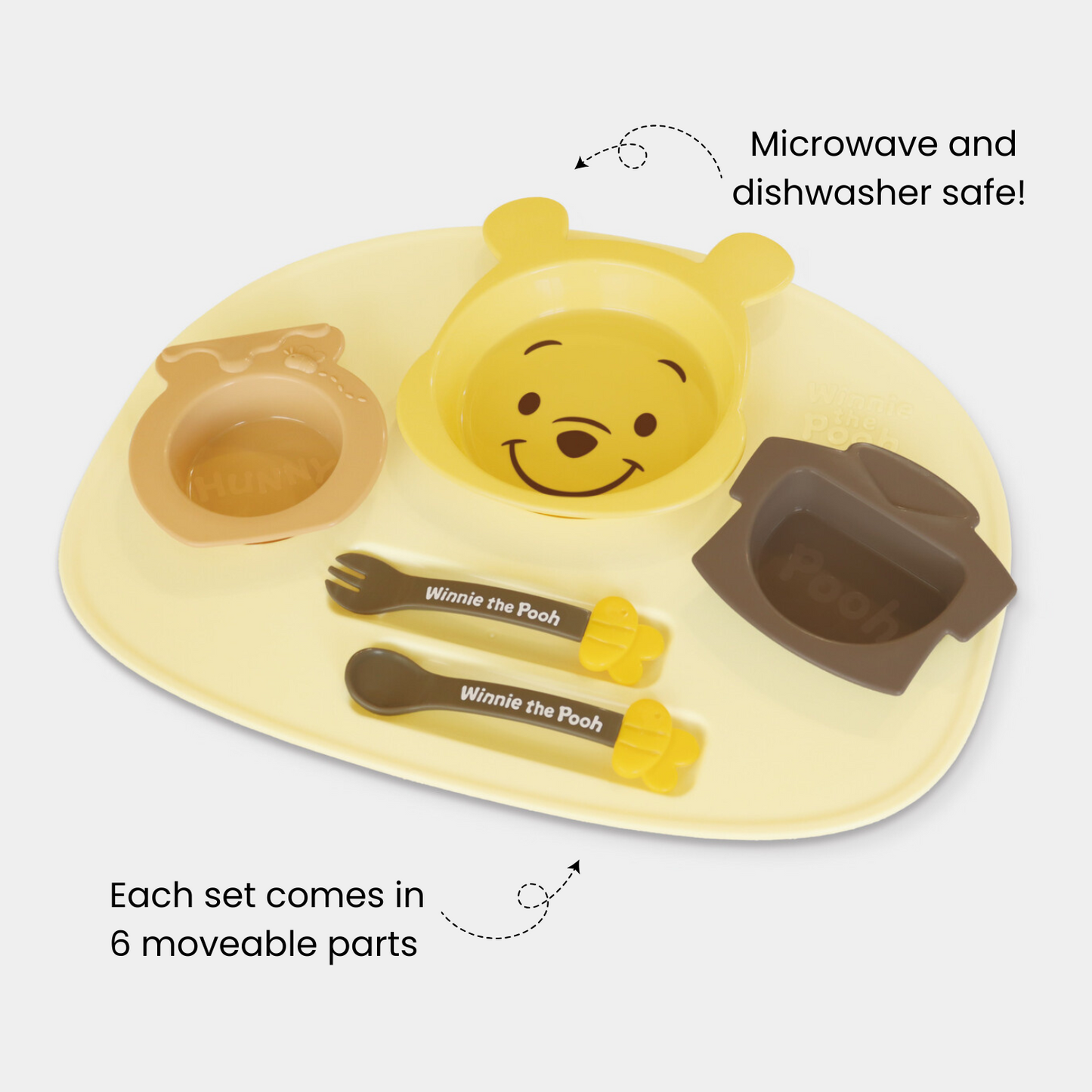 Winnie the Pooh Tableware and Cutlery (6-Piece Set)