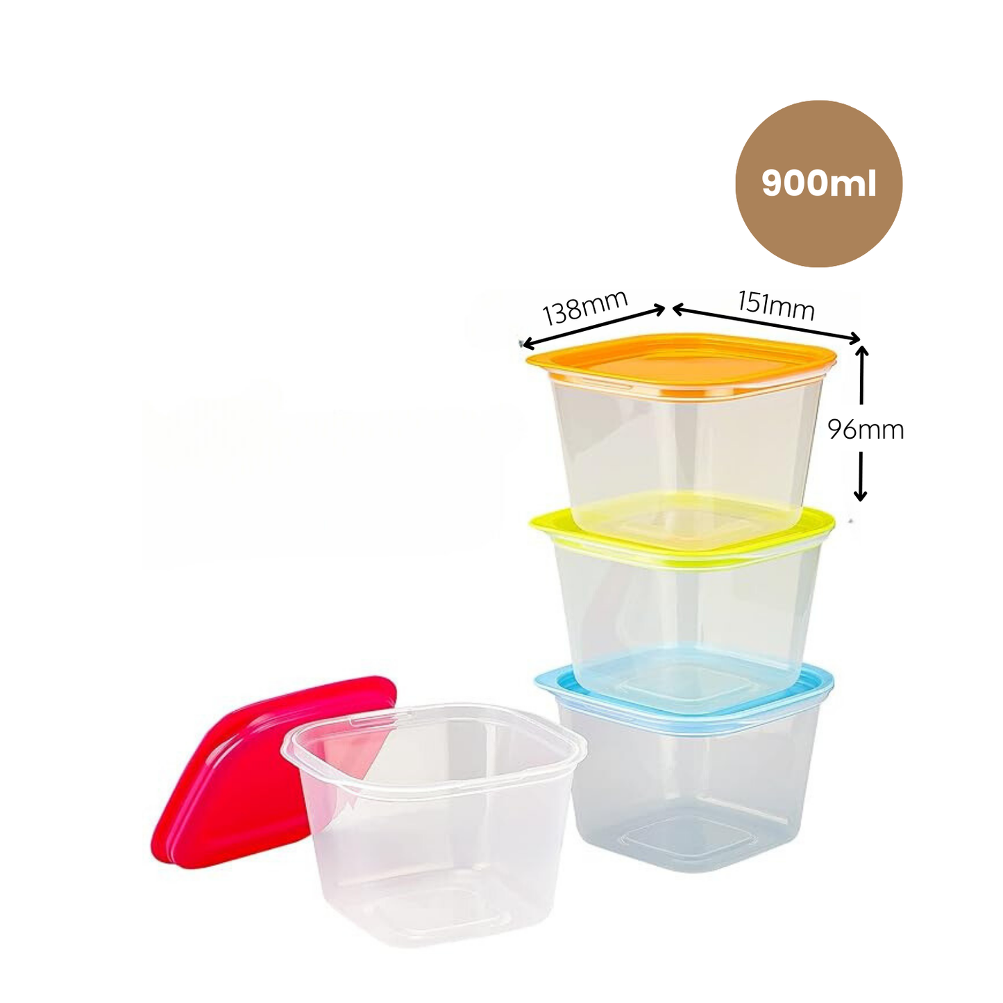 Microwave & Freezer Safe Containers (4-Piece)