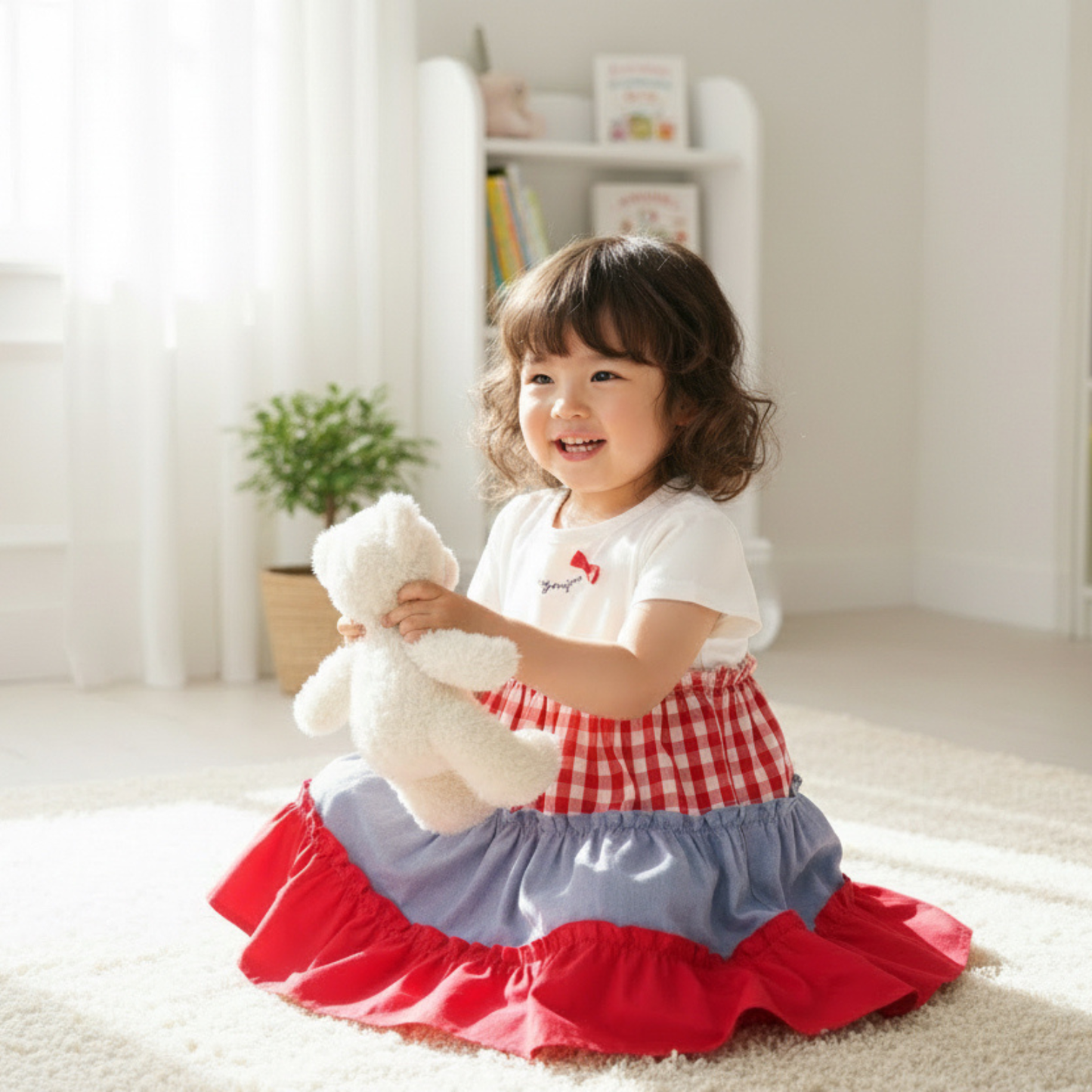 Tiered Gingham Dress
