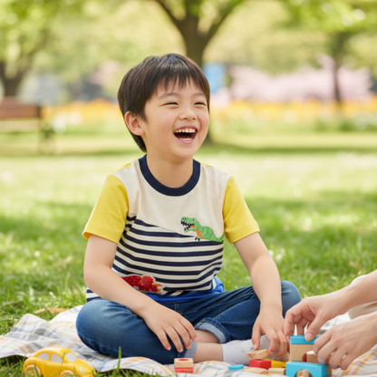 Stripe and Roar Dinosaur Tee
