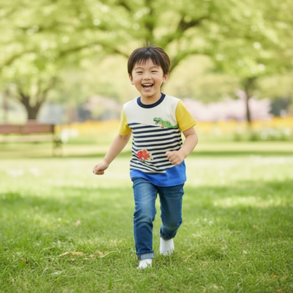 Stripe and Roar Dinosaur Tee