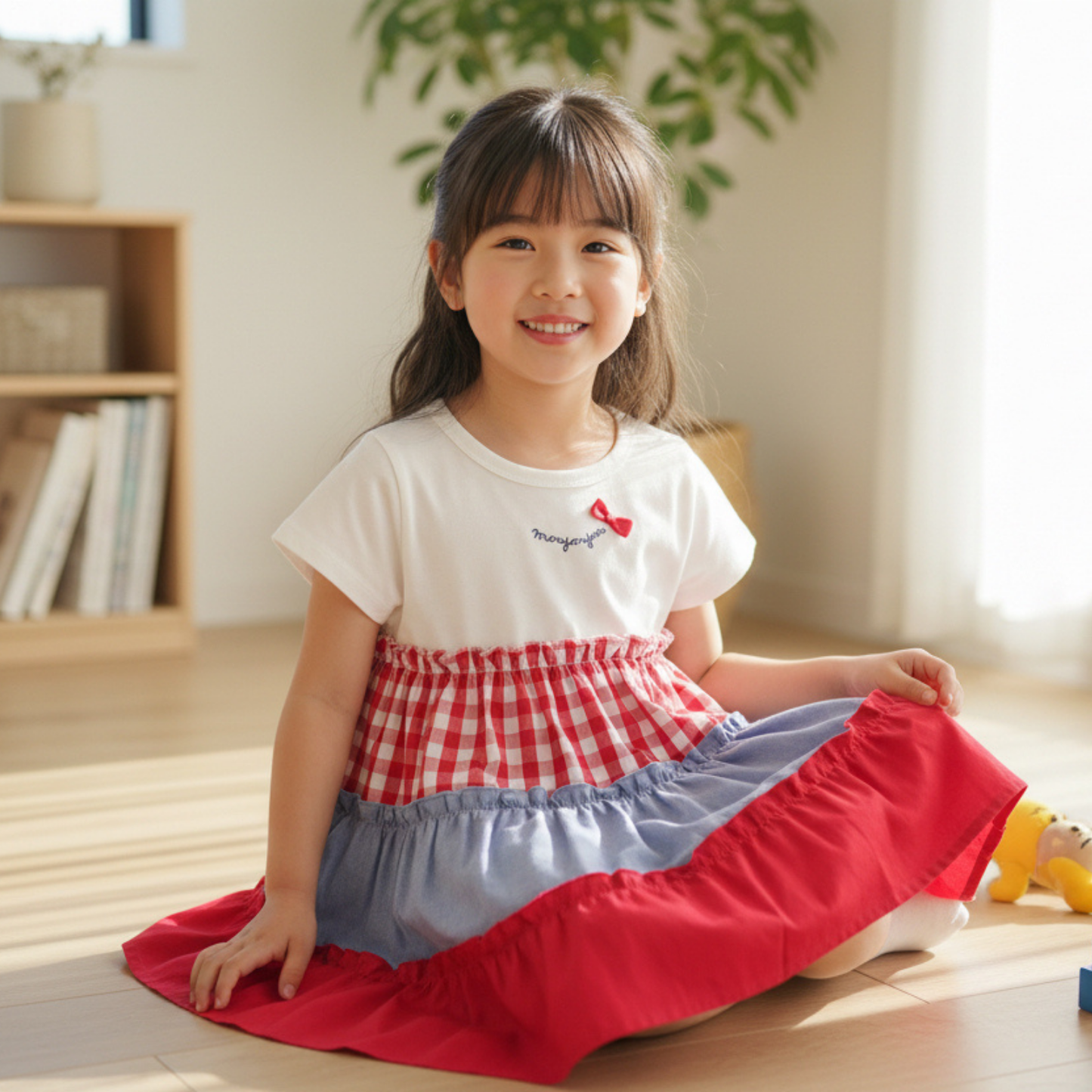 Tiered Gingham Dress