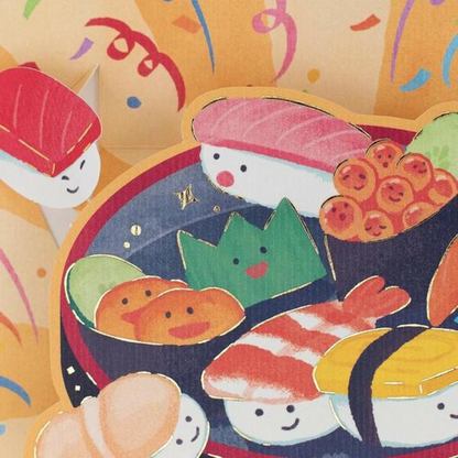 Pop-Up Card Birthday Card (Sushi)