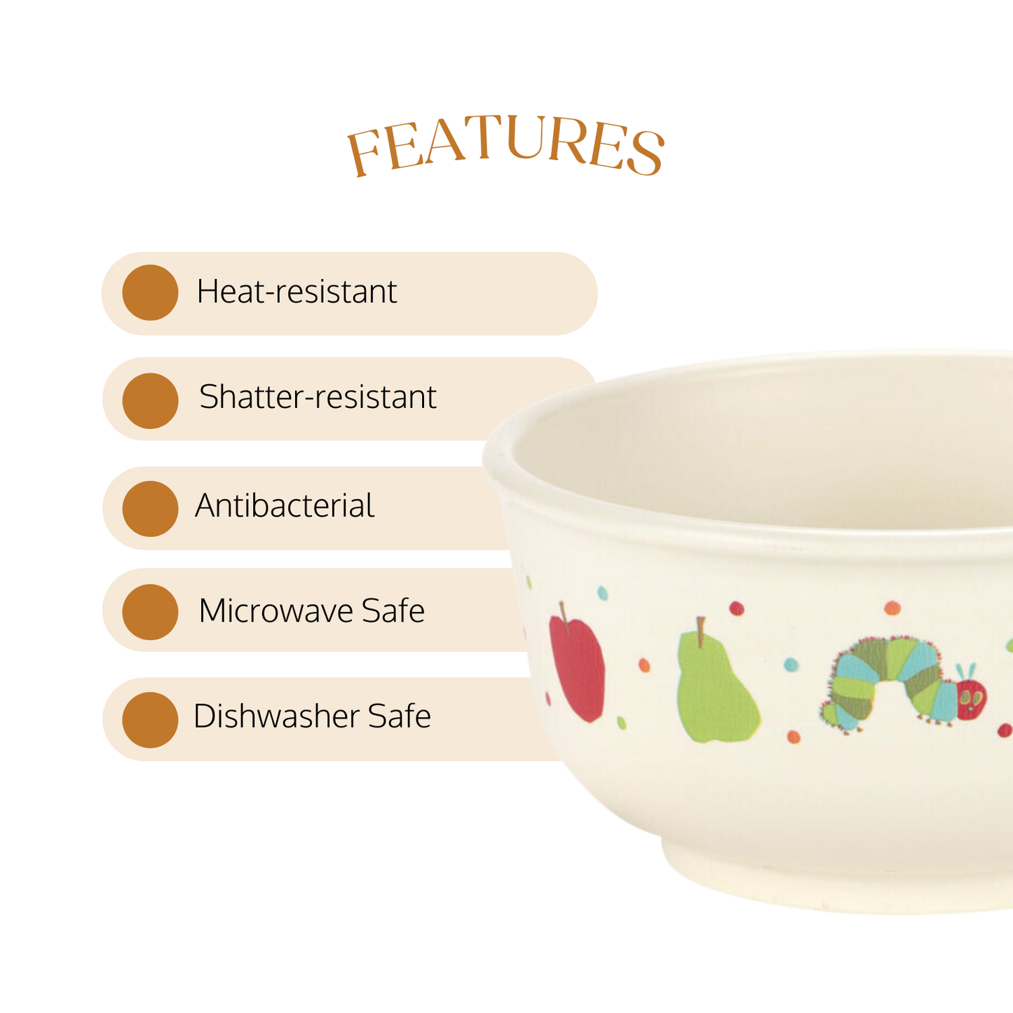 The Very Hungry Caterpillar Antibacterial Bowl