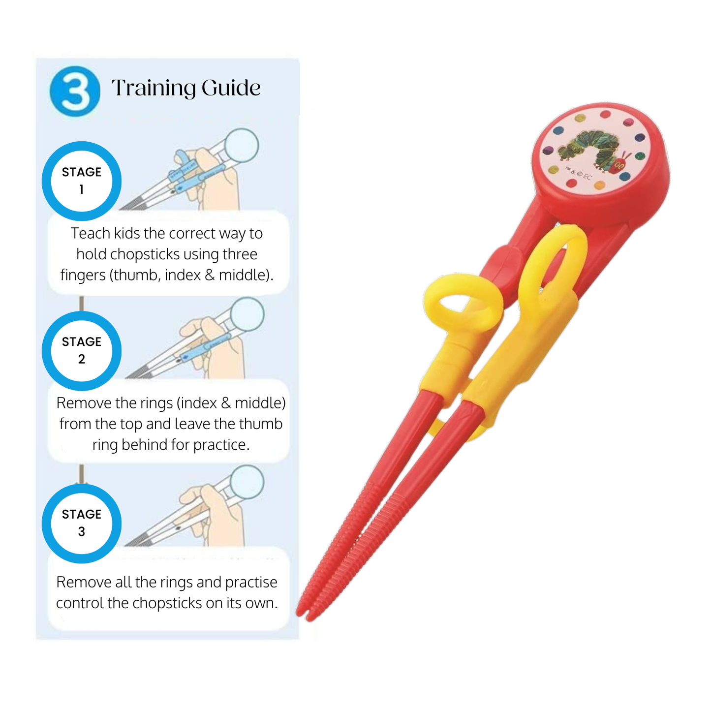 The Very Hungry Caterpillar Training Chopsticks With Case