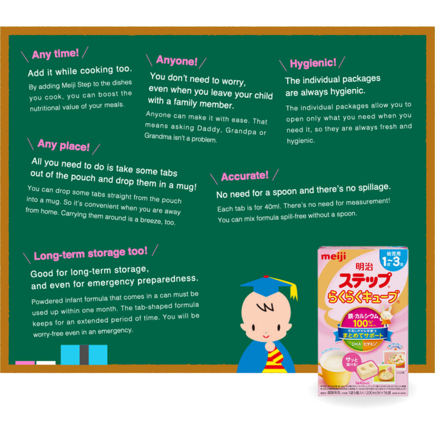 1-3 years old: Meiji Step Easy Formula Cubes