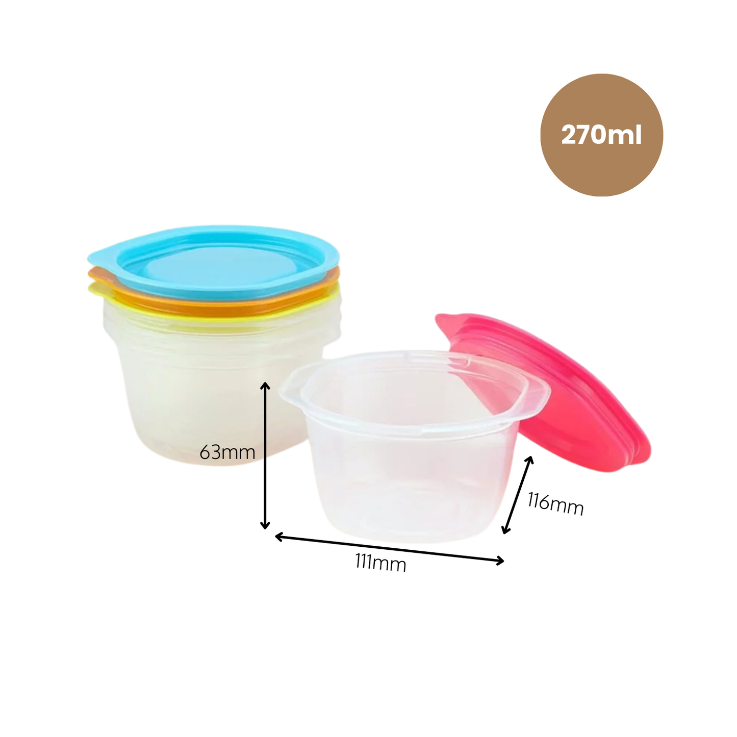 Microwave & Freezer Safe Containers (4 pcs)